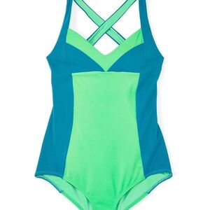 Adore Me size medium Blue and Green One Piece Swimsuit